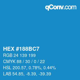 Color code: HEX #188BC7 | qconv.com