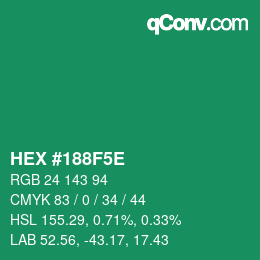 Color code: HEX #188F5E | qconv.com