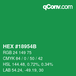 カラーコード: HEX #18954B | qconv.com