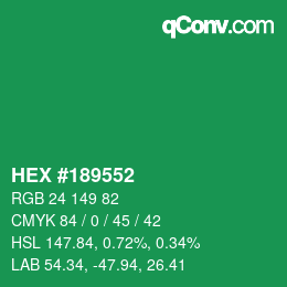 カラーコード: HEX #189552 | qconv.com