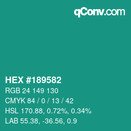 カラーコード: HEX #189582 | qconv.com