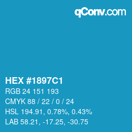 Color code: HEX #1897C1 | qconv.com