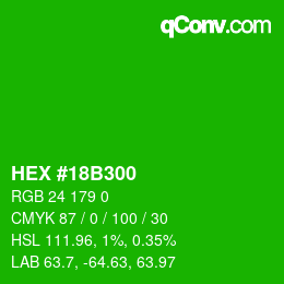Color code: HEX #18B300 | qconv.com