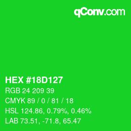 Color code: HEX #18D127 | qconv.com