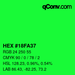 Color code: HEX #18FA37 | qconv.com