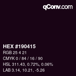 Color code: HEX #190415 | qconv.com