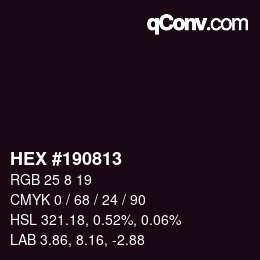 Color code: HEX #190813 | qconv.com
