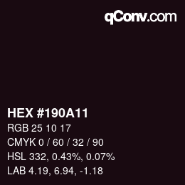 Color code: HEX #190A11 | qconv.com