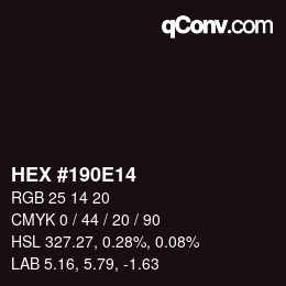 Color code: HEX #190E14 | qconv.com