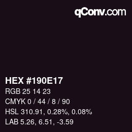 Color code: HEX #190E17 | qconv.com