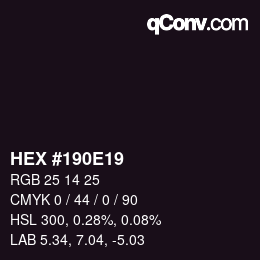 Color code: HEX #190E19 | qconv.com