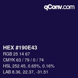 Color code: HEX #190E43 | qconv.com