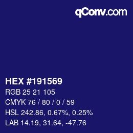 カラーコード: HEX #191569 | qconv.com