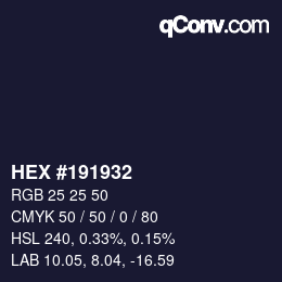 Color code: HEX #191932 | qconv.com