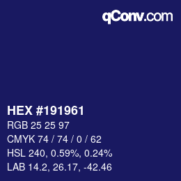 カラーコード: HEX #191961 | qconv.com