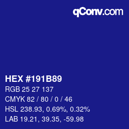 Color code: HEX #191B89 | qconv.com