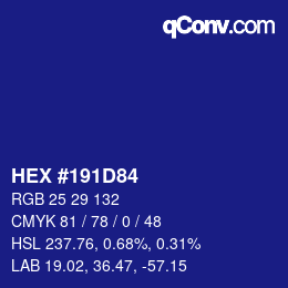 Color code: HEX #191D84 | qconv.com