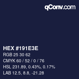Color code: HEX #191E3E | qconv.com