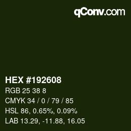カラーコード: HEX #192608 | qconv.com