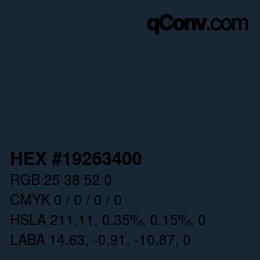 Color code: HEX #19263400 | qconv.com