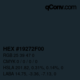Color code: HEX #19272F00 | qconv.com