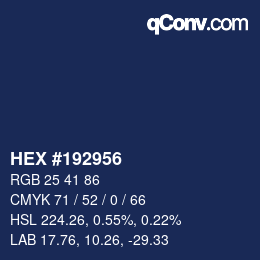 Farbcode: HEX #192956 | qconv.com