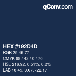 カラーコード: HEX #192D4D | qconv.com
