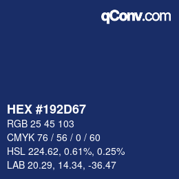 Color code: HEX #192D67 | qconv.com