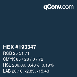 Color code: HEX #193347 | qconv.com