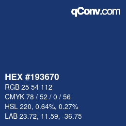 Color code: HEX #193670 | qconv.com