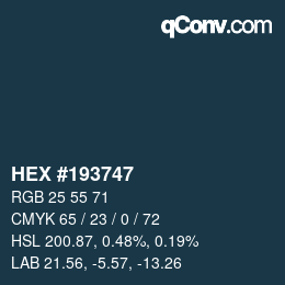 Color code: HEX #193747 | qconv.com