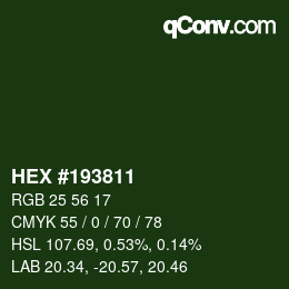 カラーコード: HEX #193811 | qconv.com