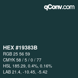 カラーコード: HEX #19383B | qconv.com