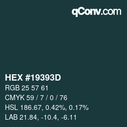 Código de color: HEX #19393D | qconv.com