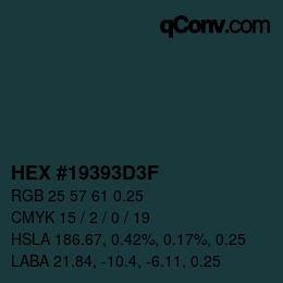 Color code: HEX #19393D3F | qconv.com