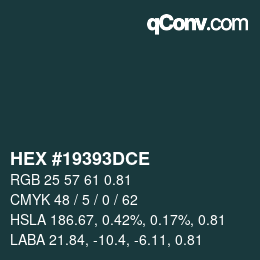 Code couleur: HEX #19393DCE | qconv.com