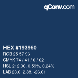 Color code: HEX #193960 | qconv.com