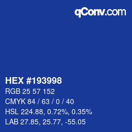 Color code: HEX #193998 | qconv.com