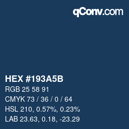 Color code: HEX #193A5B | qconv.com