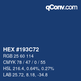 カラーコード: HEX #193C72 | qconv.com