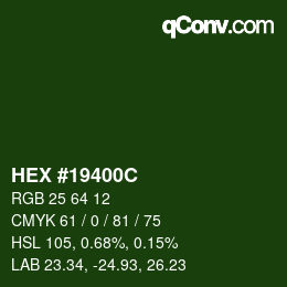 Color code: HEX #19400C | qconv.com