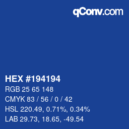 カラーコード: HEX #194194 | qconv.com