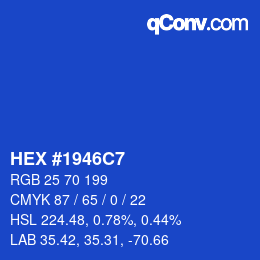 Color code: HEX #1946C7 | qconv.com