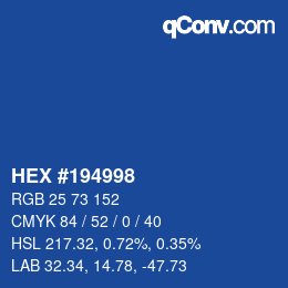 Color code: HEX #194998 | qconv.com