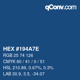 Color code: HEX #194A7E | qconv.com
