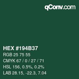 Color code: HEX #194B37 | qconv.com