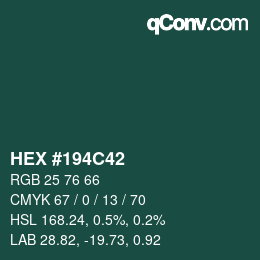 Código de color: HEX #194C42 | qconv.com