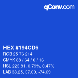 Color code: HEX #194CD6 | qconv.com