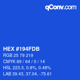 Color code: HEX #194FDB | qconv.com