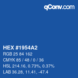 Color code: HEX #1954A2 | qconv.com